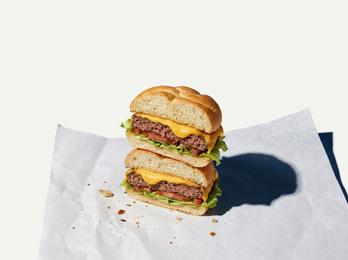 Cheeseburger: 8 oz. on a kaiser roll with melted American