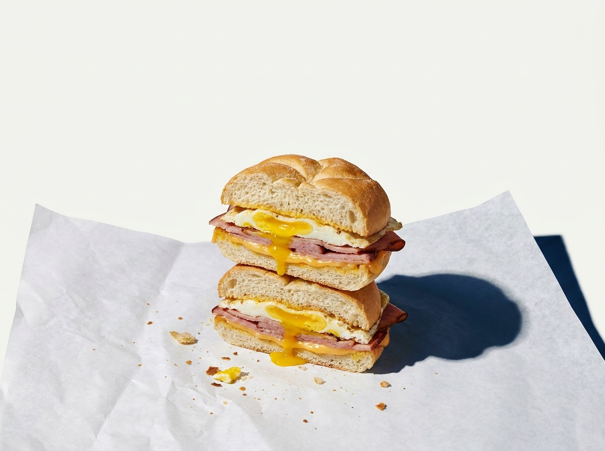 Breakfast Special: 2 eggs on a roll any style with ham or bacon, 12 oz. coffee included